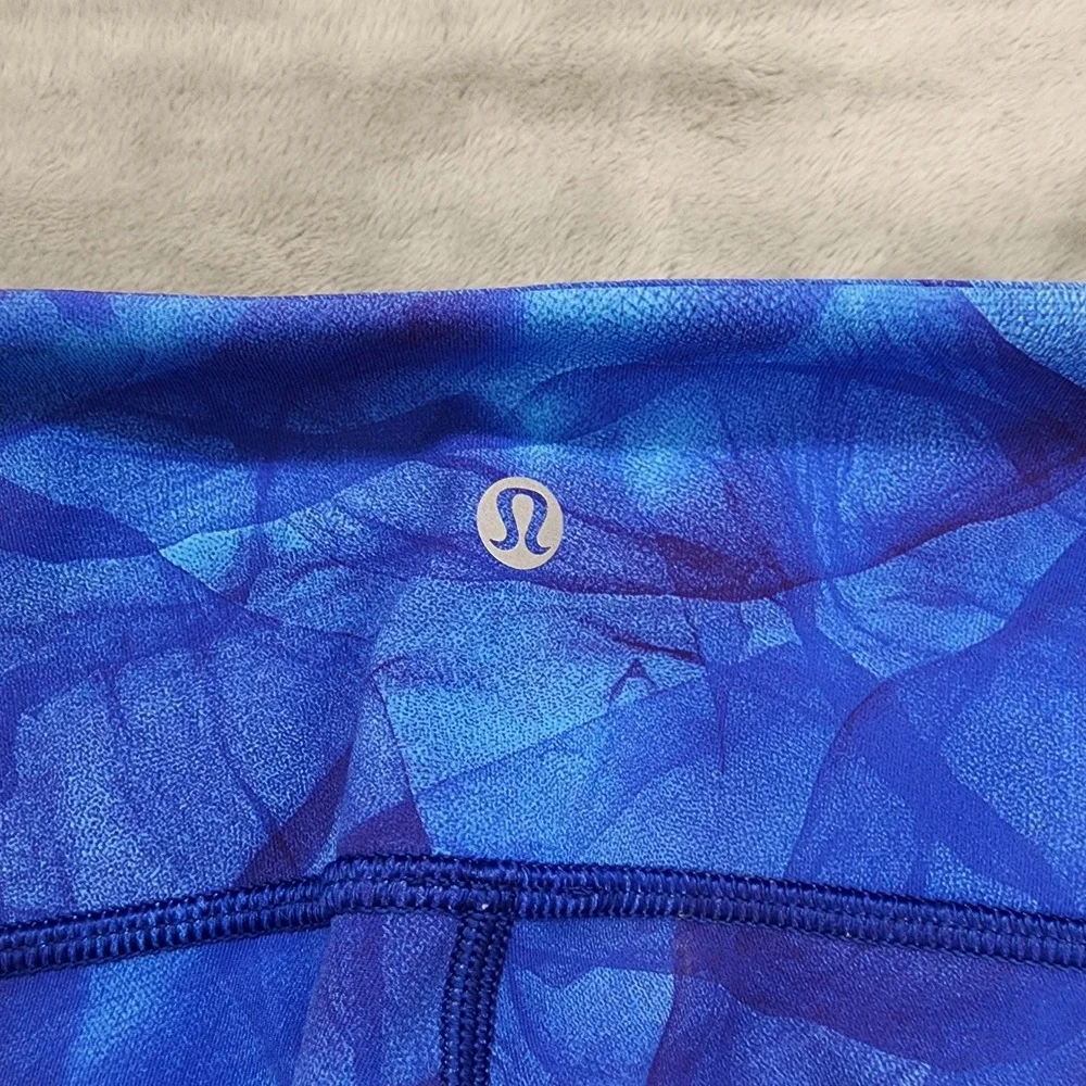 Lululemon Wunder Under Pant III Midnight Tulle Multi Womens 4 Blue Ankle Workout